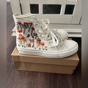 Embroidered Converse high tops